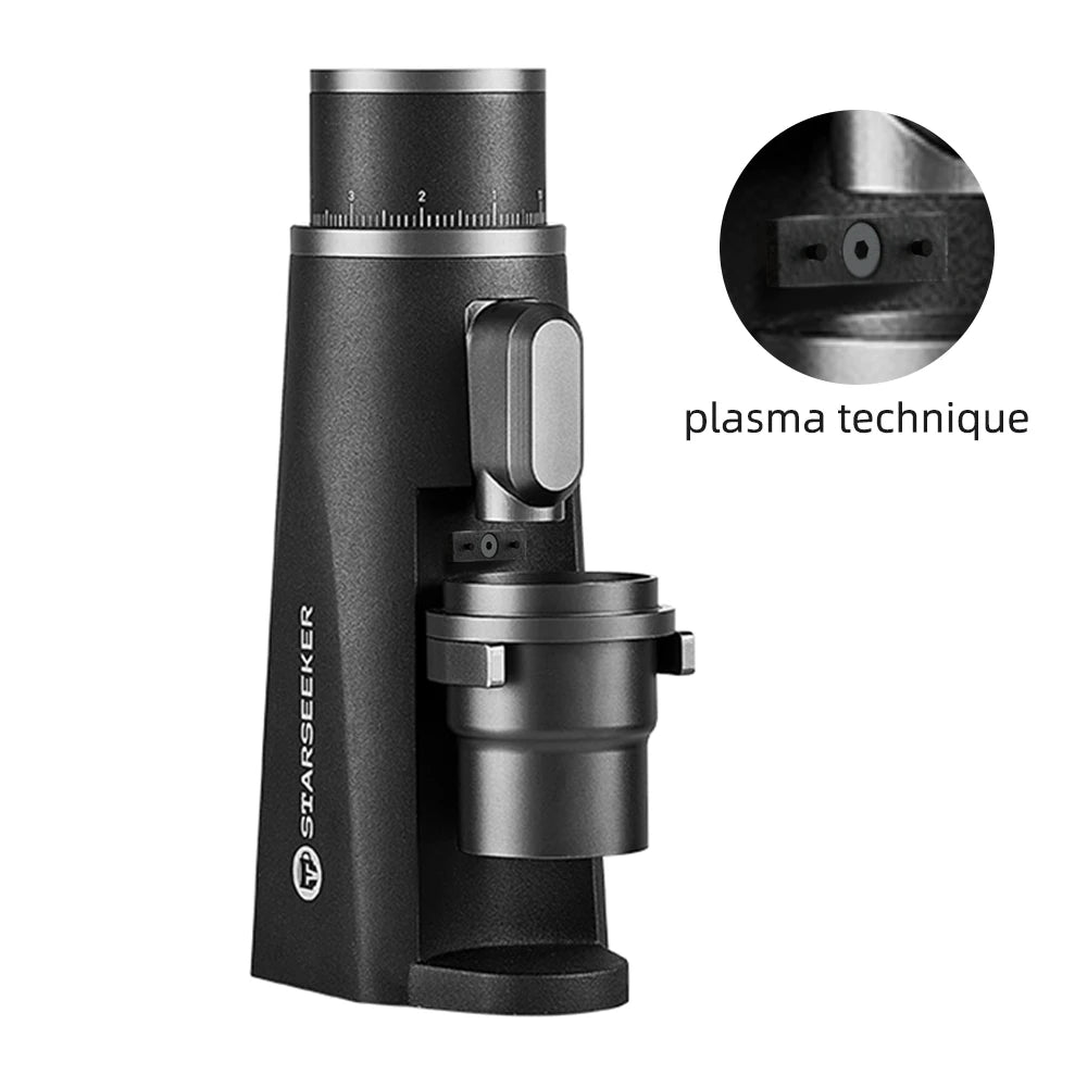 STARSEEKER EDGE Titanium Burr Coffee Grinder 48MM Espresso Burrs Stepless Fineness Adjustment Electric Coffee Grinders Black
