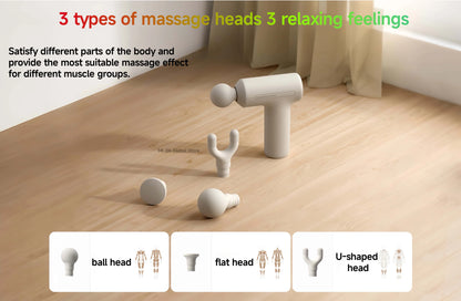 XIAOMI Mijia Mini Fascia Gun 3 Portable Muscle Massage Gun 12kg Thrust Brushless Silent Motor 3 Massager Heads Relax Body
